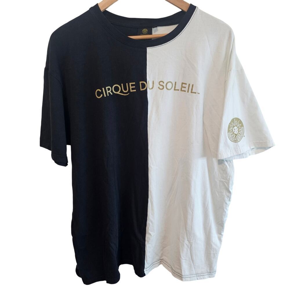 Cirque du Soleil T-Shirt Mens XL Black White Colorblock Graphic Tee Retro Goth